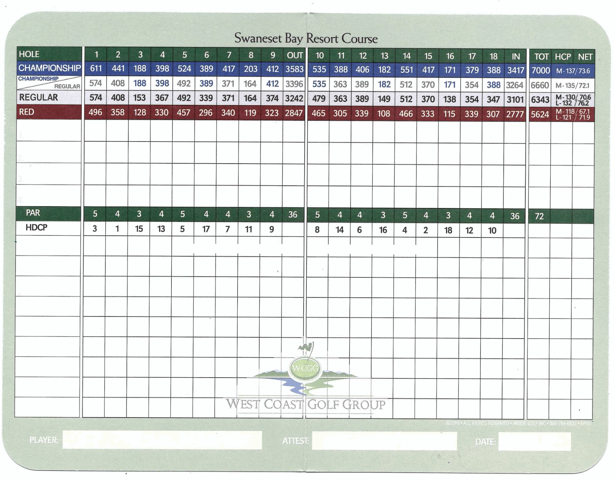 Swaneset Course Info West Coast Golf Group